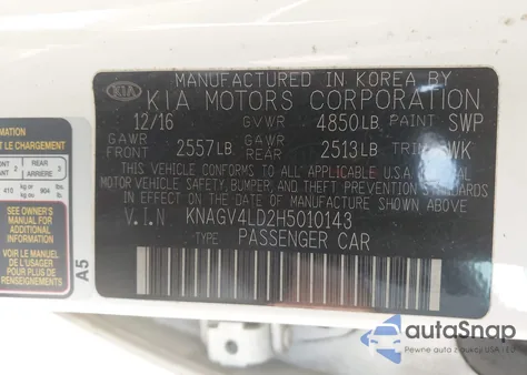 2017 Kia Optima Plug-In Hybrid Ex z USA, uszkodzony, nr VIN KNAGV4LD2H5010143